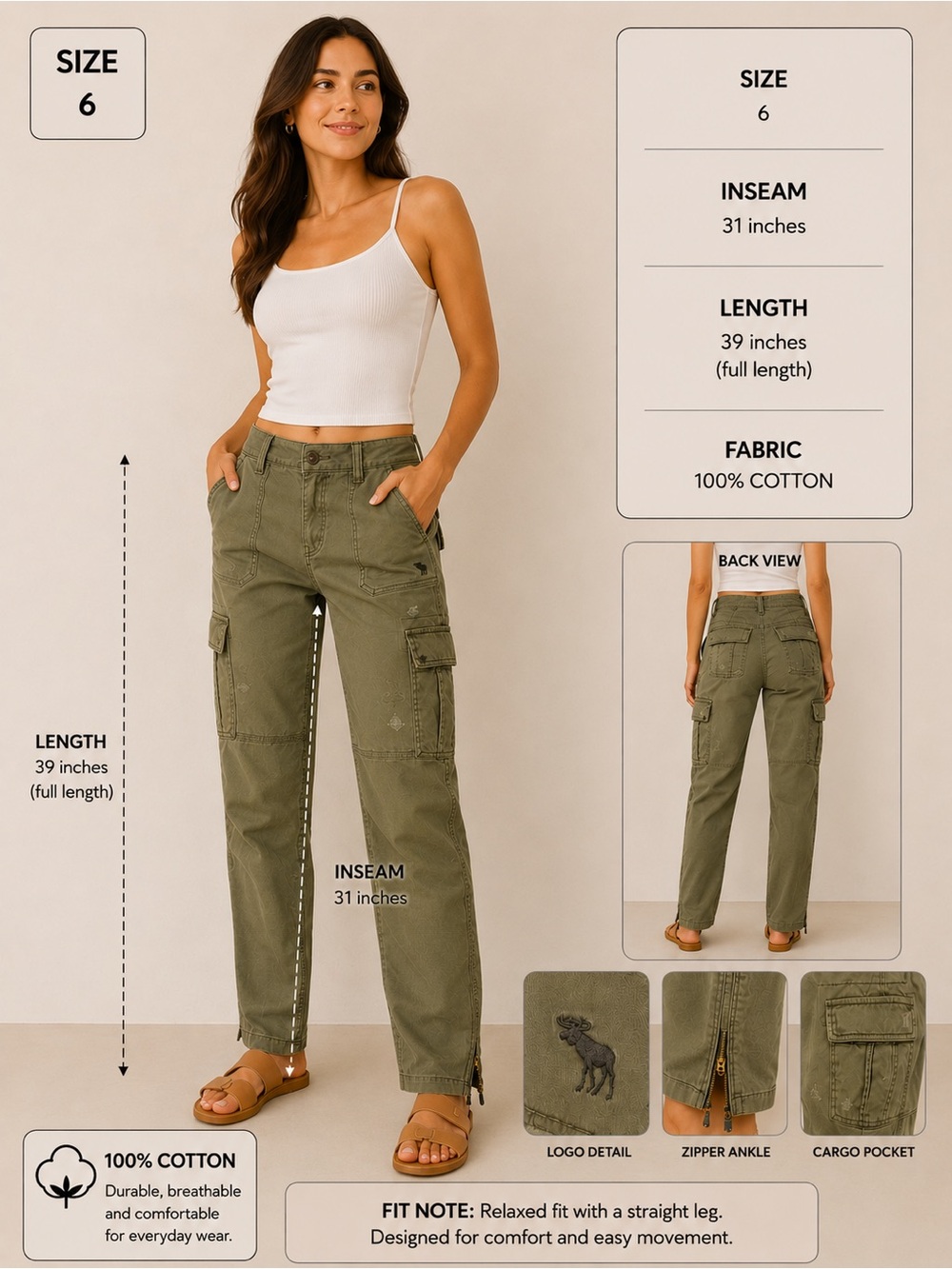 Abercrombie & Fitch Olive Utility Pants